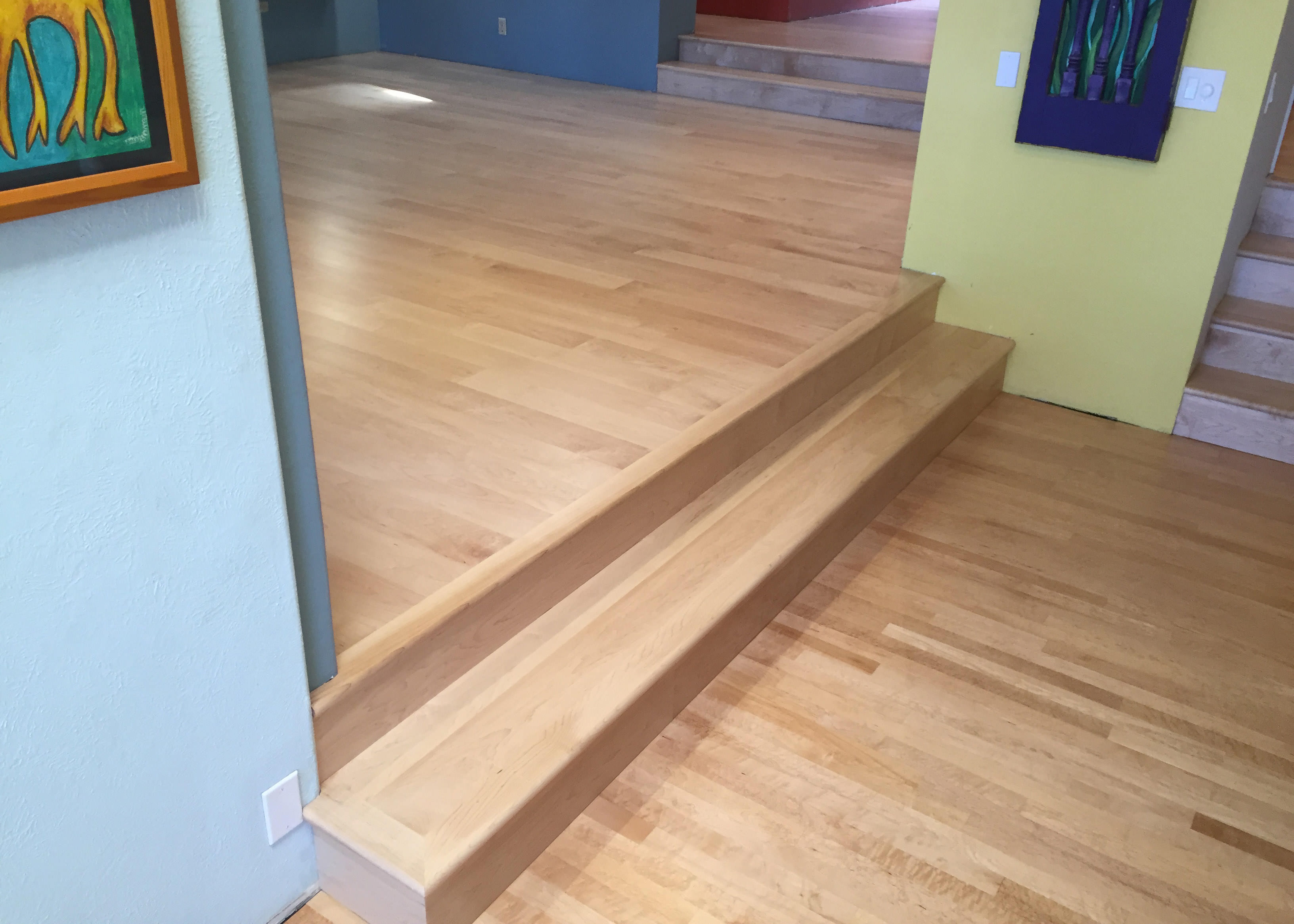 Maple hardwood stairs in Wailea Maui